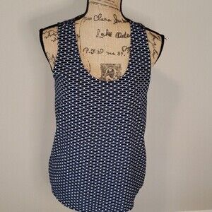 EUC Ann Taylor geo mixed print top